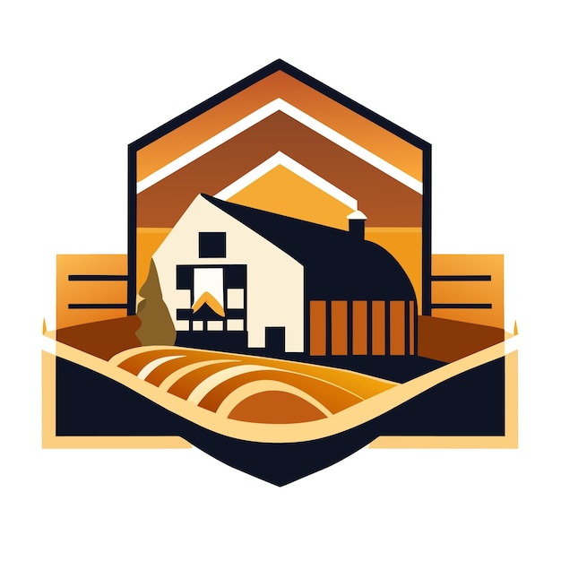 Plik wektorowy logo rynku rolnego lub logo domu wiejskiego lub logo agencji nieruchomości lub logo wioski lub logo ekologicznego