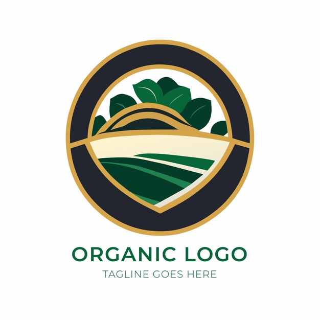 Plik wektorowy logo rynku rolników lub zielone koło logo wektor ikona vintage rolnictwo lub logo naturalne