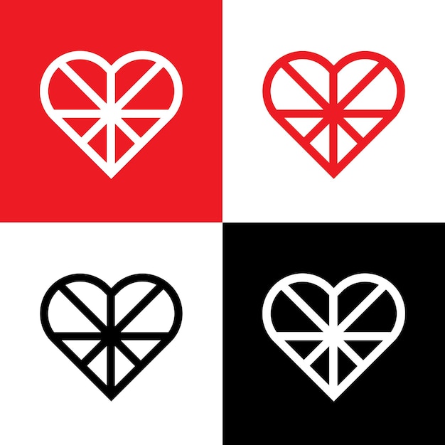 Plik wektorowy logo serca o minimalnym zarysie