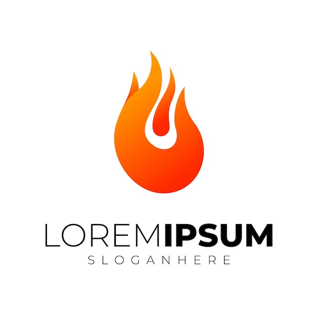 Logo Simple Fire Z Nowoczesnym Wektorem W Stylu Gradientu Kolorów