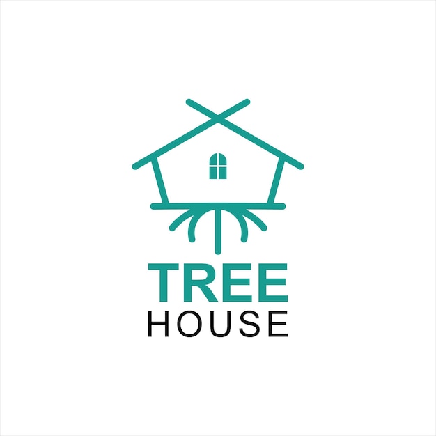 Logo Simple Tree House Wood Property