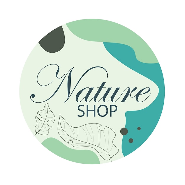 Logo sklepu z naturą wektor abstrakcyjny projekt do projektowania kosmetyków naturalnych produktów