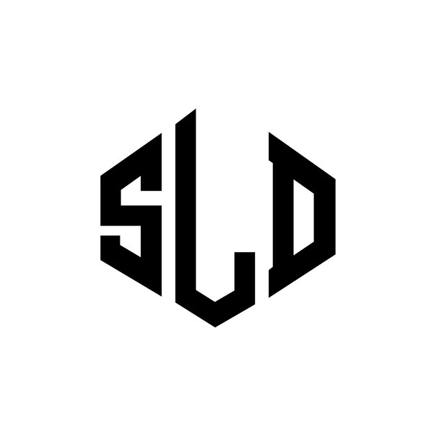 Plik wektorowy logo sld w kształcie wieloboku sld wieloboku i sześcianu sld sześciokątny wektorowy szablon logo kolory białe i czarne sld monogram logo biznesowe i nieruchomości