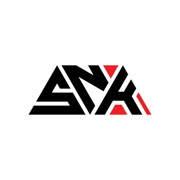 Logo SNK w kształcie trójkąta SNK triangle logo design monogram SNK trójkąt wektor logo szablon z czerwonym kolorem SNK triangular logo proste eleganckie i luksusowe Logo SNK