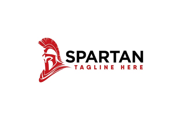 Plik wektorowy logo spartan w czerwonym stylu sylwetki