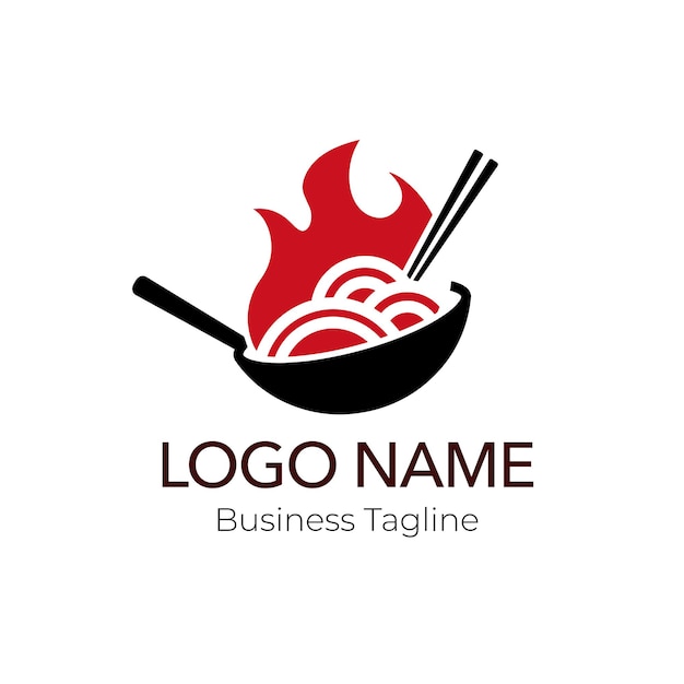 Plik wektorowy logo spicy noodle food design business template collection