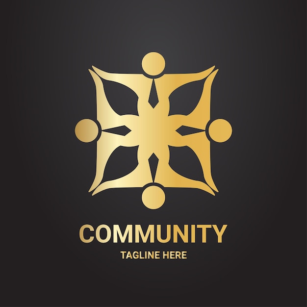 Logo społeczności w luksusowym stylu złoty kolor