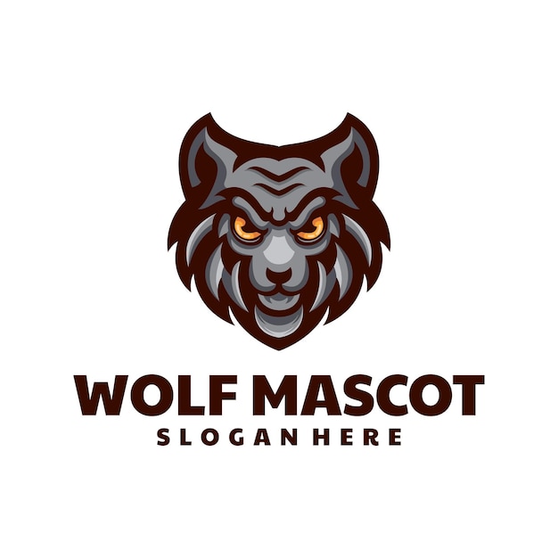 Logo Sportu Maskotki Wolf Head