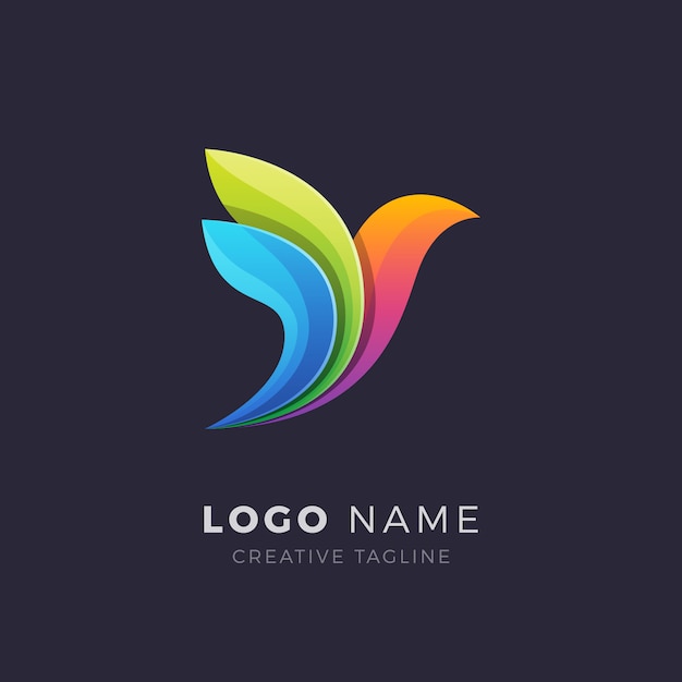 Logo streszczenie kolorowy ptak