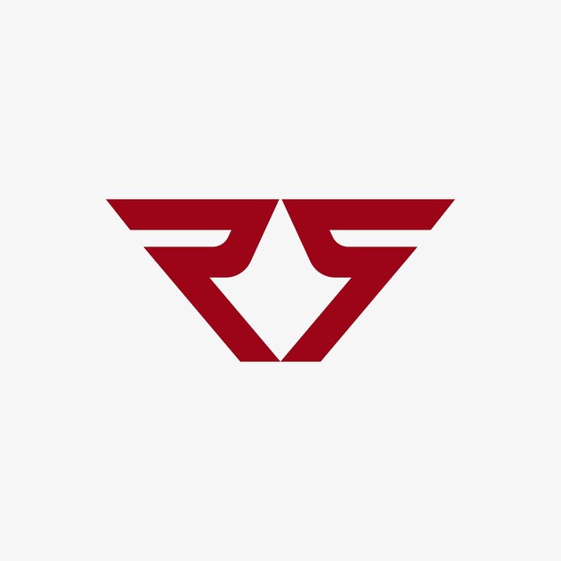 Plik wektorowy logo streszczenie pierwsza litera r i r płaska konstrukcja szablonu wektor ilustracja kolor czerwony