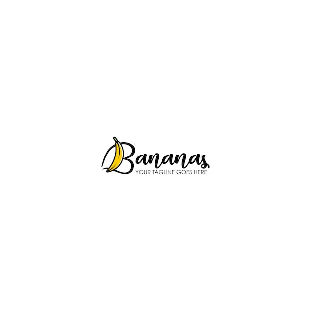 Logo Stworzone Z Połączenia Banana Z Kształtem Litery B.