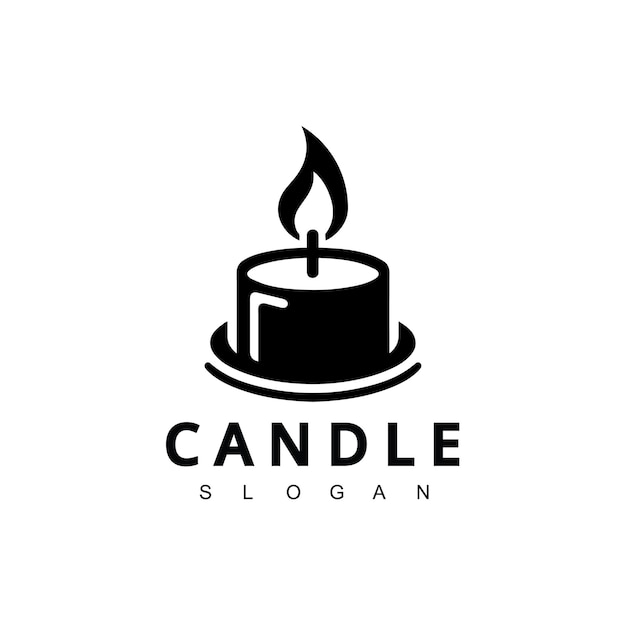 Plik wektorowy logo świecy z cieniem szablon projektowania logo świecy