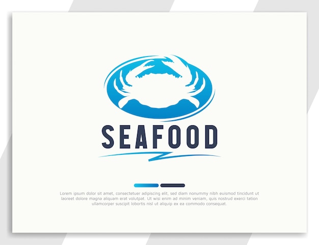 Logo świeżych Owoców Morza Z Ilustracją Kraba