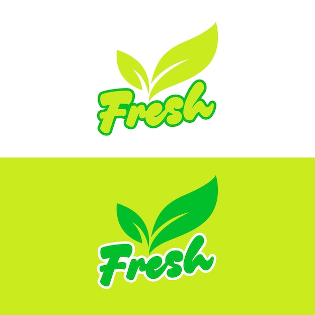 Logo świeżych zielonych liści