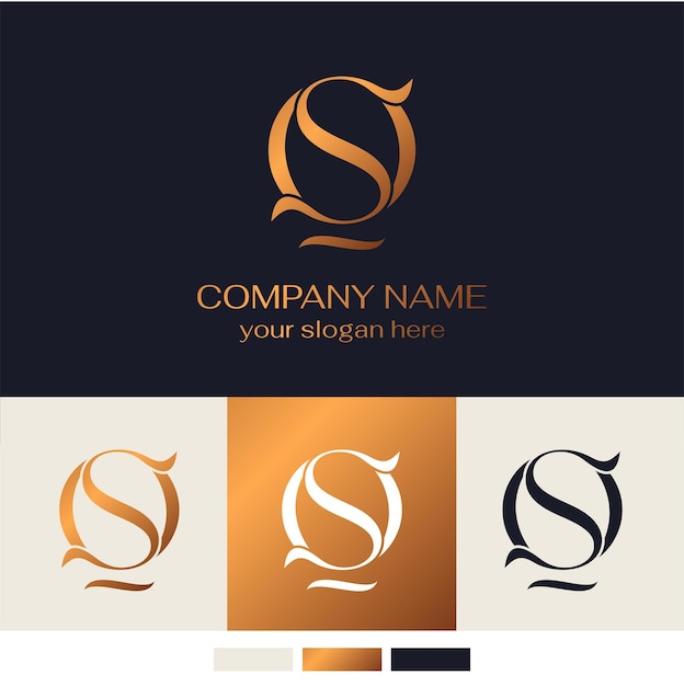 Logo systemu operacyjnego lub monogram SO List systemu operacyjnego elementy szablonu logo osobisty monogram Eleganckie logo wektorowe