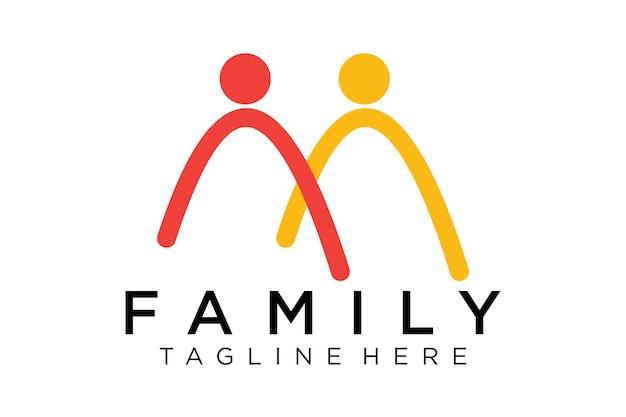 Logo Szczęśliwa Rodzinna Ikona Wielobarwna W Prostych Figurach. Wektor Może Służyć Jako Logotyp.