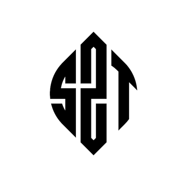 Logo Szt O Kształcie Okręgu I Elipsy Szt Elipsy O Stylu Typograficznym Trzy Inicjały Tworzą Logo Okręgu Szt Emblem Okręgu Abstrakt Monogram Mark Vector