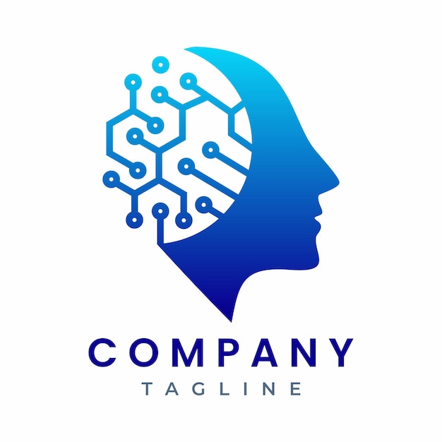 Logo sztucznej inteligencji Head Tech Brain