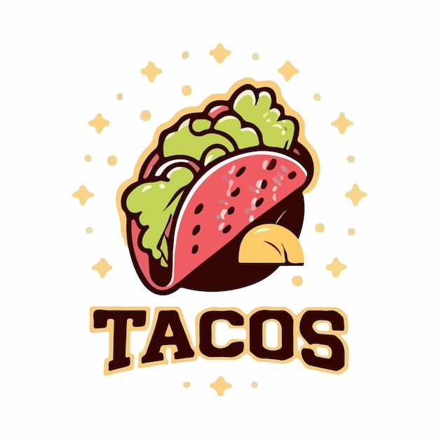 Plik wektorowy logo tacos meksykańskie jedzenie logo ilustracja wektorowa