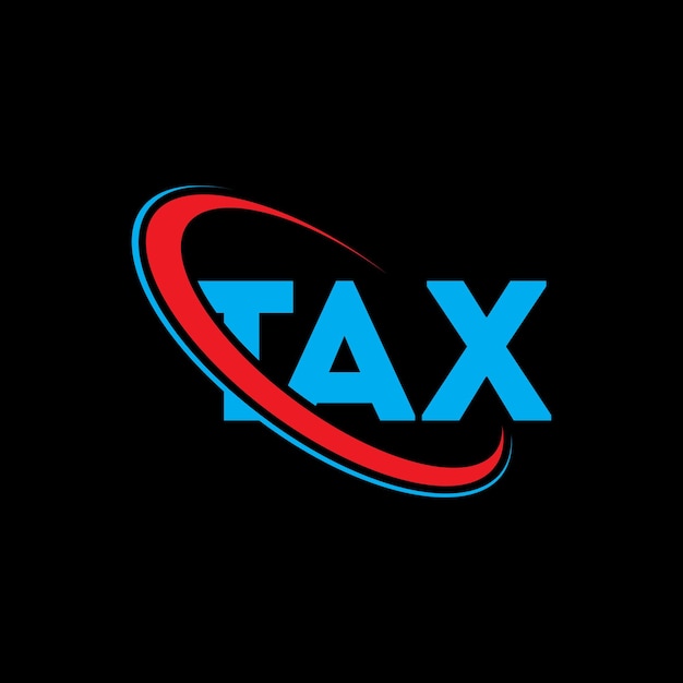 Logo TAXLogo TAXLETTERLogo inicjały Logo TAX połączone z okręgiem i wielkim monogramem Logo TAX typografia dla firmy technologicznej i marki nieruchomości