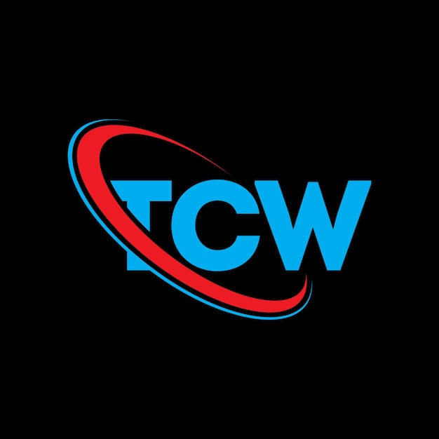 Logo TCW (litera TCW) - inicjały logo TCW połączone z okręgiem i dużymi literami (monogram) logo TCW (typografia dla firmy technologicznej i marki nieruchomości)