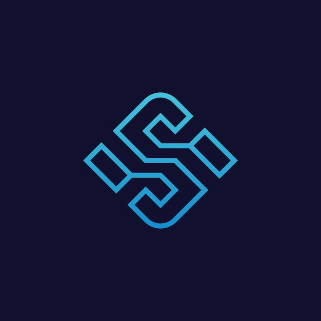 Plik wektorowy logo technologii cyfrowej litery s