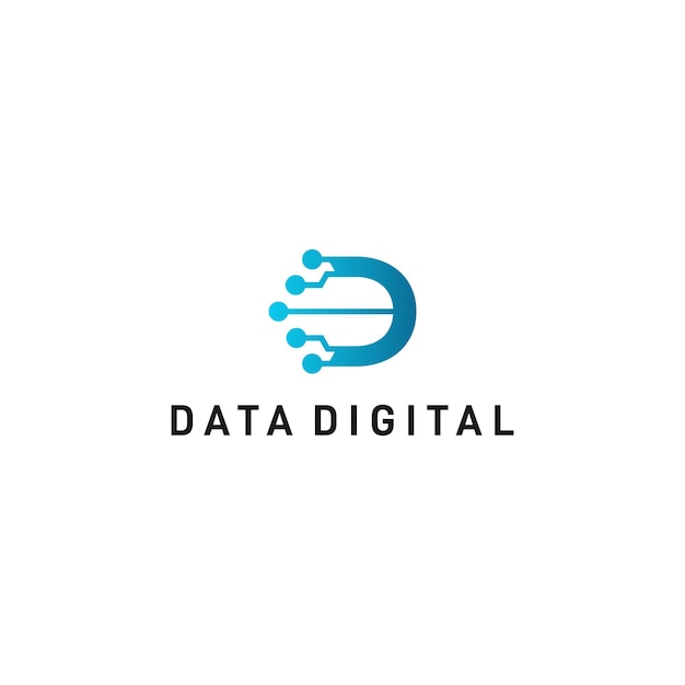 Plik wektorowy logo technologii danych d list