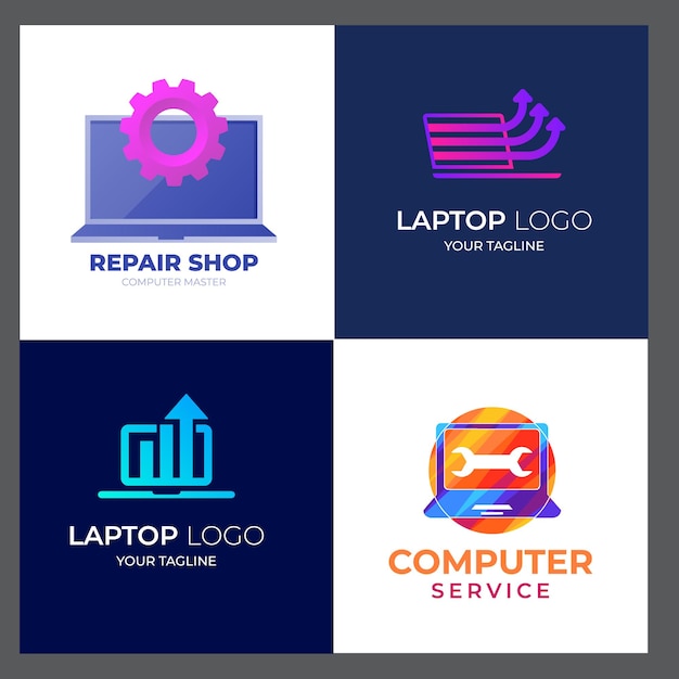 Logo technologii komputerowej Szablon logo komputerowej Projektowanie wektorów rozwoju oprogramowania