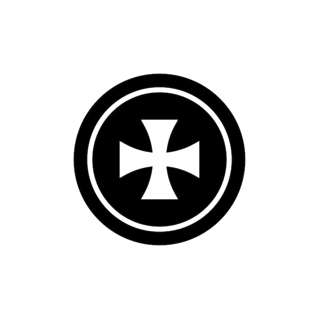 Logo Templar Cross Shield Grafika wektorowa na tshirt drukuje odzież itp