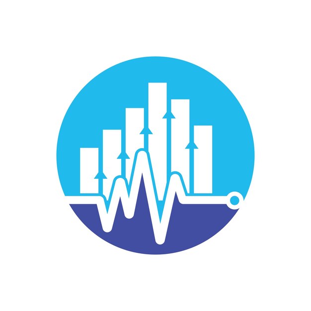 Logo Tętna Finansów Bicie Serca Finanse Projekt Logo Ikona Statystyki Tętna Szablon Projektu Logo