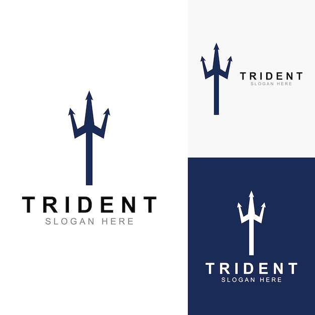 Logo Trident Przy Użyciu Szablonu Ilustracji Wektorowych Koncepcji Projektu