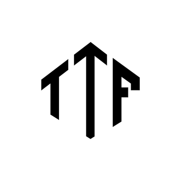 Plik wektorowy logo ttf w kształcie wieloboku ttf wieloboku i sześcianu ttf sześciobok wektorowy szablon logo kolory białe i czarne ttf monogram logo biznesowe i nieruchomości
