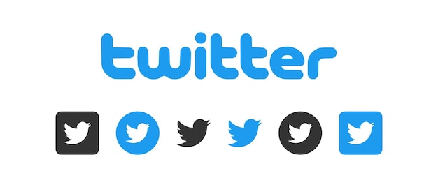 Logo Twittera Niebieska ikona mediów społecznościowych Logotyp marki Twitter Przycisk aplikacji Twitter w redakcji wektorowej