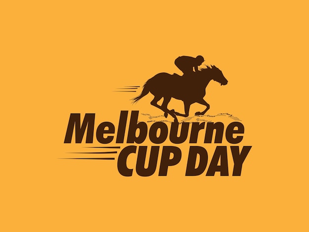 Logo typograficzne Melbourne Cup Day, najsłynniejszy wyścig konny na świecie