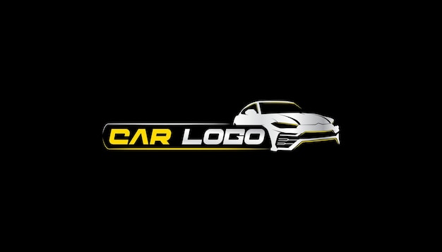 Logo usług detalowania i mycia samochodów premium z wektorem konturu samochodu nadaje się również do garaży i wypożyczalni samochodów