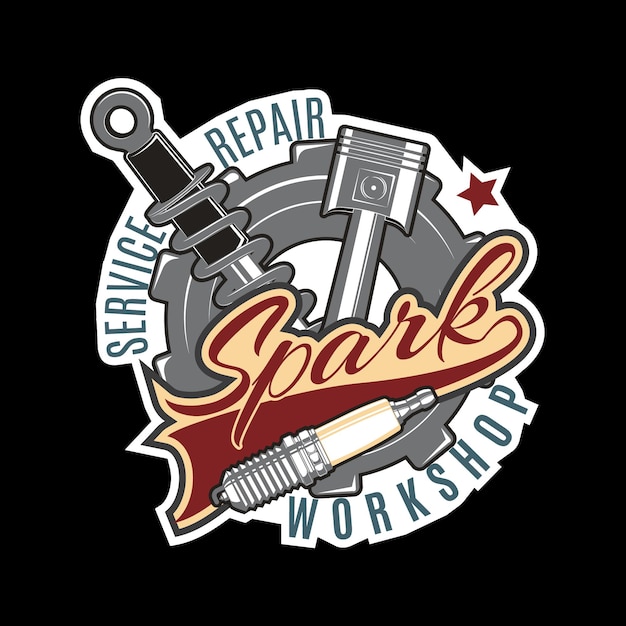 Logo usługi naprawy samochodu monochromatyczne