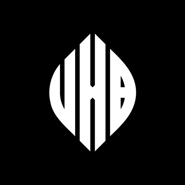Plik wektorowy logo uxb o kształcie okręgu i elipsy uxb elipsy o stylu typograficznym trzy inicjały tworzą logo okręgu uxb emblem okręgu abstrakt monogram mark vector