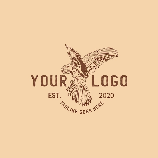 Plik wektorowy logo vintage parrot