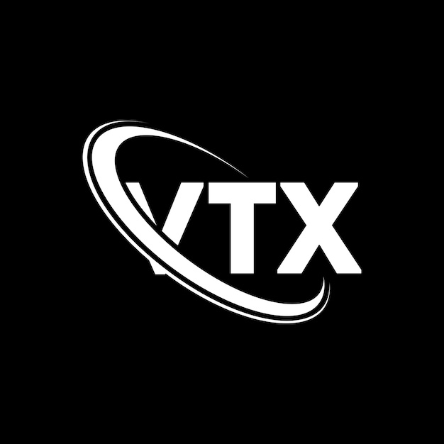 Plik wektorowy logo vtx logo logo vtx litery vtx inicjały vtx logo powiązane z okręgiem i dużymi literami logo monogram vtx typografia dla firmy technologicznej i marki nieruchomości