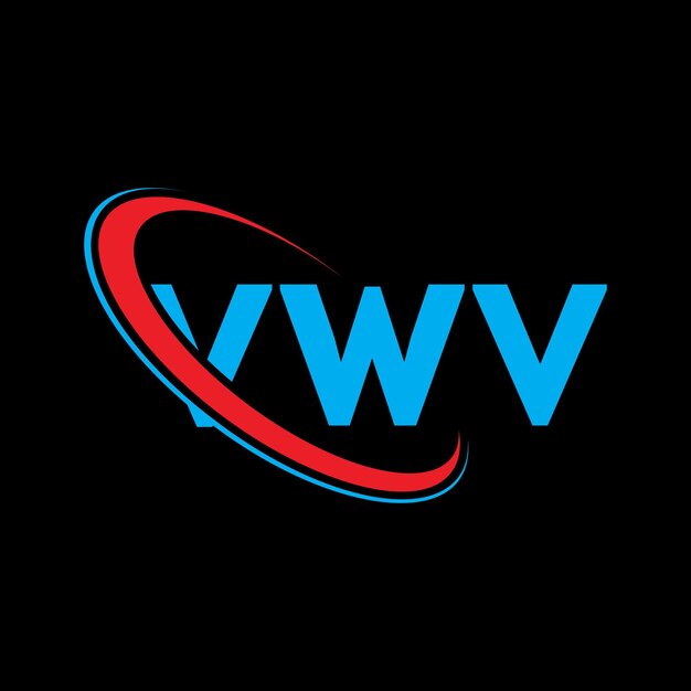 Logo VWV Logo logo VWV litera VWV logo inicjały VWV logo powiązane z okręgiem i dużymi literami monogram logo VWV typografia dla firmy technologicznej i marki nieruchomości
