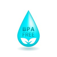 Plik wektorowy logo w kształcie kropli wody z bpafree dla nietoksycznego plastiku