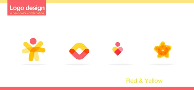 Logo W świetnej Palecie Kolorów Czerwonych I żółtych