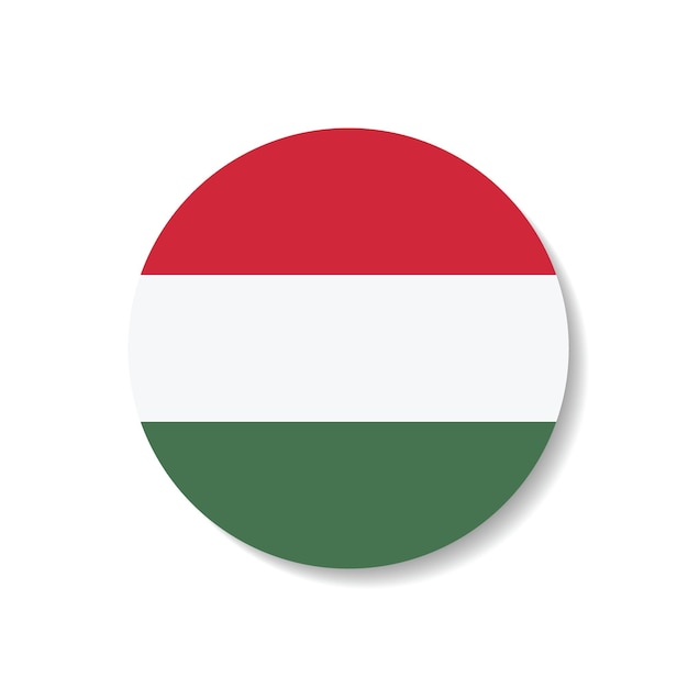 Logo węgierskiej flagi okrągła ikona komputerowa ilustracja wektorowa