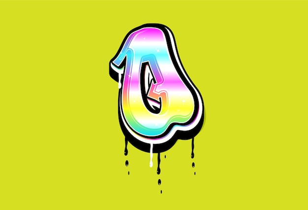 Logo wektor alfabetu O pastelowe graffiti