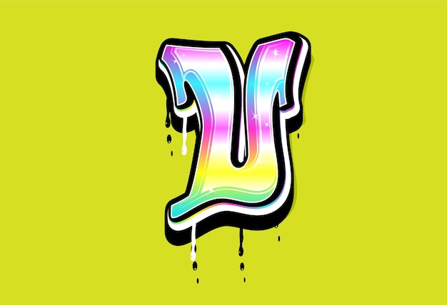 Logo Wektor Alfabetu V Pastel Graffiti