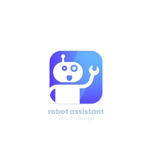 Logo wektor asystenta robota dla aplikacji