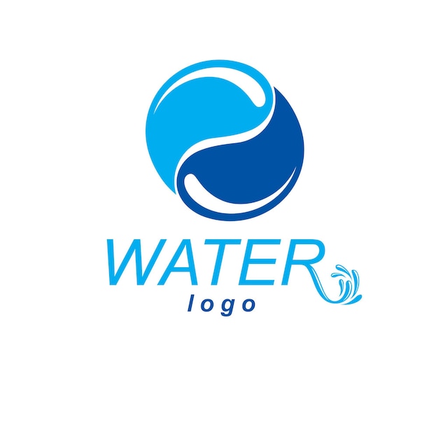 Logo Wektor Globalnego Obiegu Wody Do Użytku Jako Symbol Projektu Marketingu. Koncepcja Harmonii Człowieka I Przyrody.