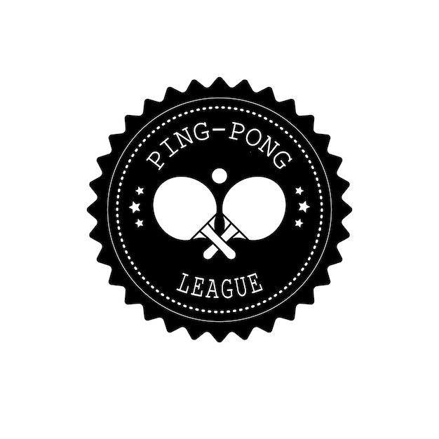 Logo wektor płaskie retro ping pong