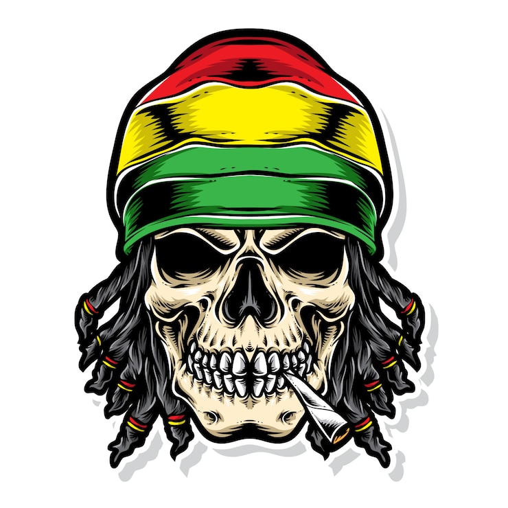 Wektor logo wektor rasta czaszki