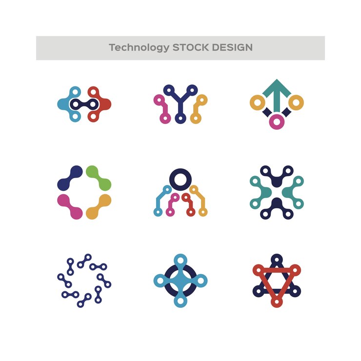 Wektor logo wektor technologii zestaw dla tożsamości korporacyjnej. sieć, element projektu internetowego.
